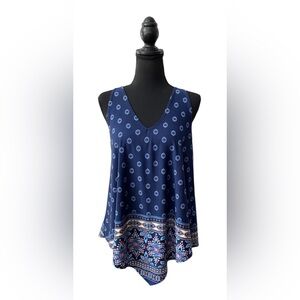 Top Fashion New York: Blue Floral V Neck Halter Top